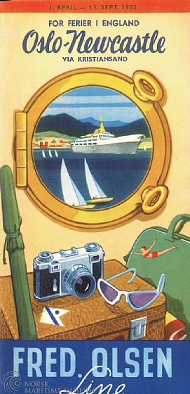 Reklamebrosjyre fra 1952 i Norsk Maritimt Museums arkiv