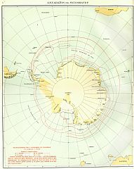 Kart over Antarktis, utarbeidet av Hvalfangernes Assuranceforening